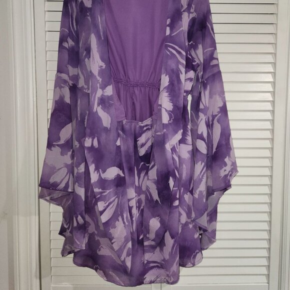 ✨ SHEIN | Women's Purple Bell Sleeve Dress - Picture 8 of 9